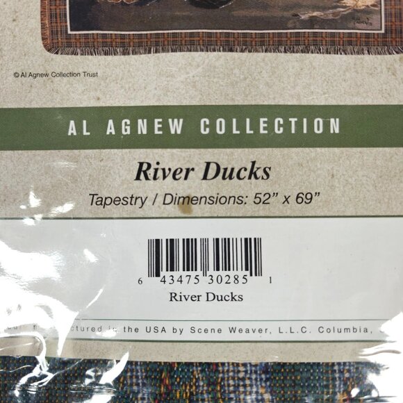 Scene Weaver Al Agnew River Ducks Cotton Tapestry Throw 52" X 69" Wildlife Art - Picture 4 of 5